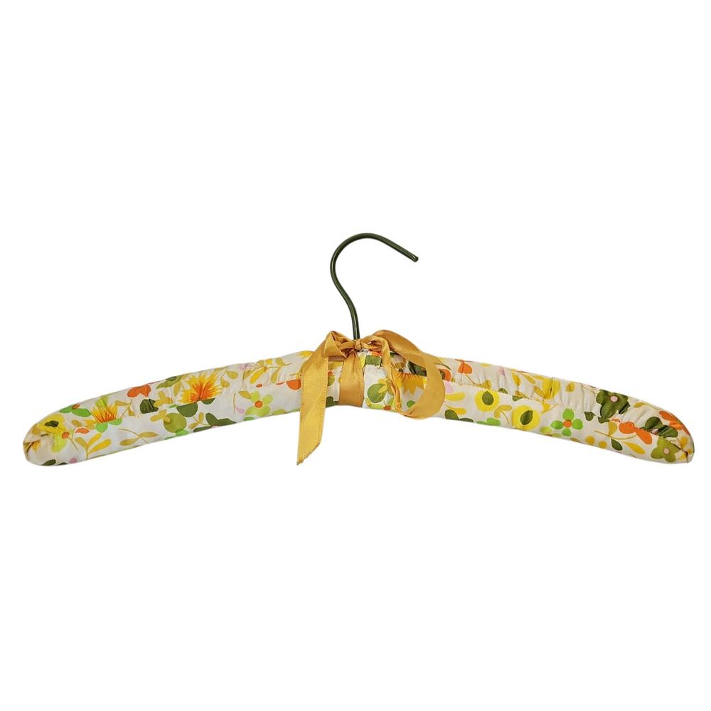 Vintage Floral Padded Hanger Satin Closet Decor Retro 60s 70s Flower Hippie MCM